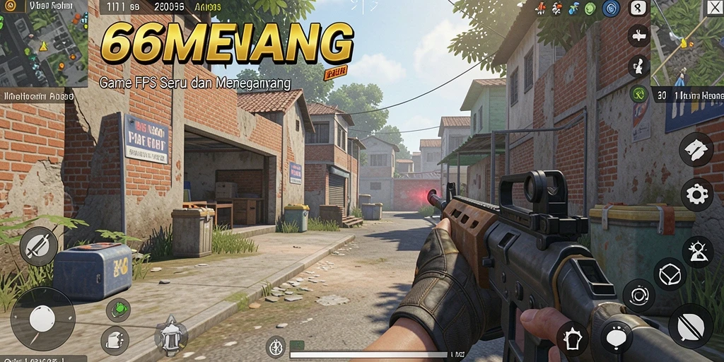 Screenshot gameplay 66MENANG menampilkan aksi pertempuran intens.