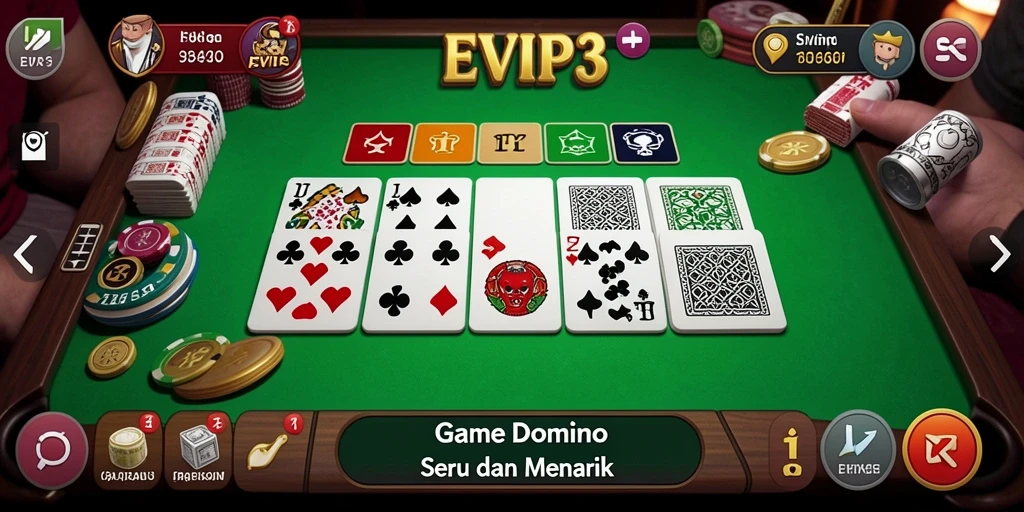 Tampilan gameplay seru dari permainan Domino EVIP3.