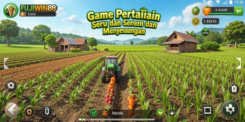 Gameplay menarik dalam FUJIWIN88 dengan aktivitas bertani.