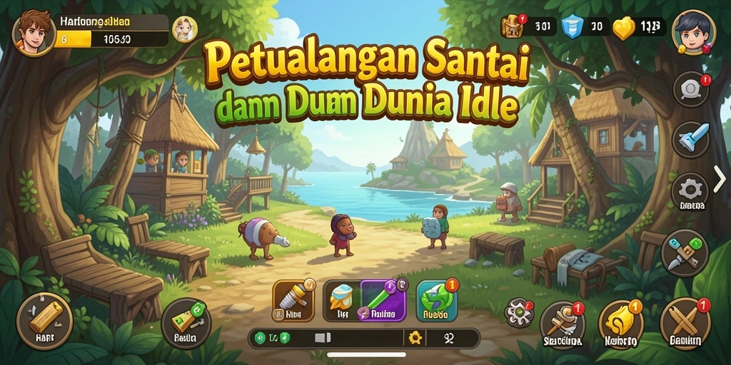 Tampilan gameplay seru dalam HARAPJP yang memudahkan bermain Idle.