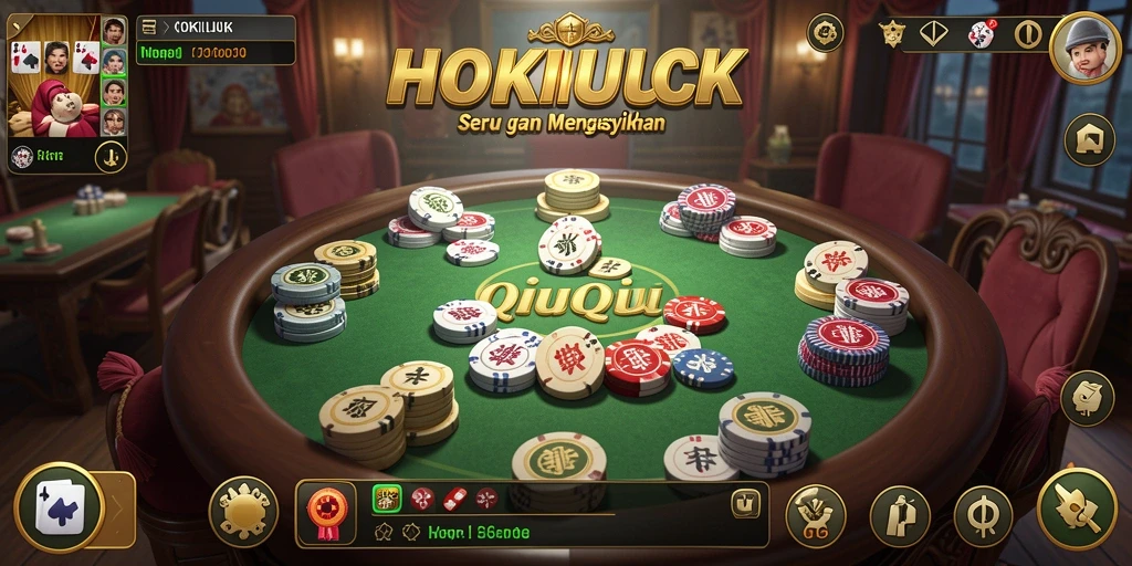 Screenshot gameplay HOKILUCK menampilkan serunya permainan QiuQiu.