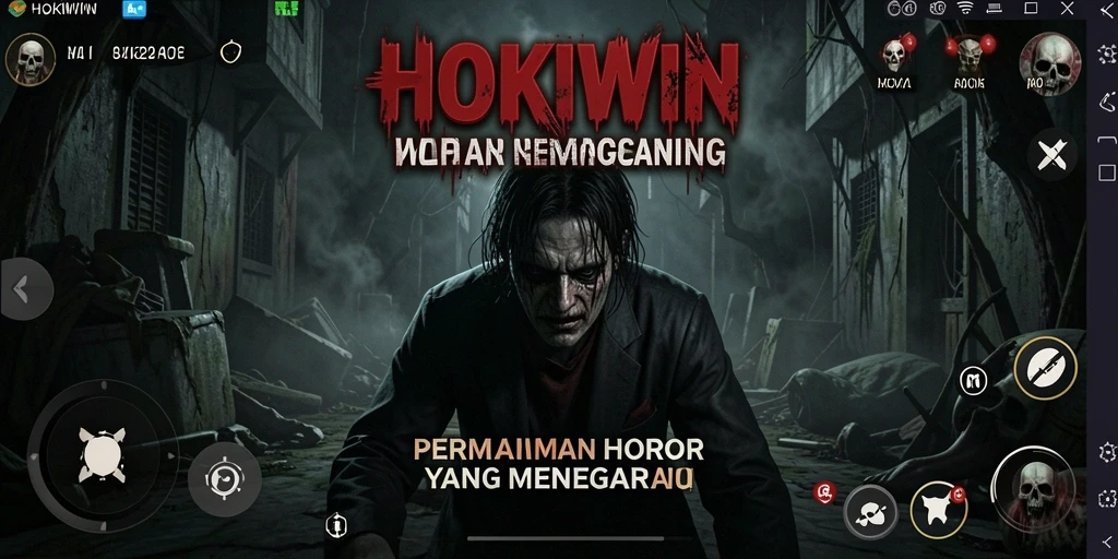 Tangkapan layar gameplay HOKIWIN menampilkan suasana menegangkan.
