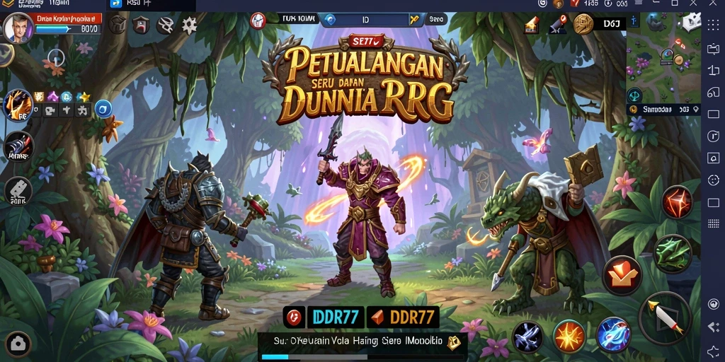 Screenshot gameplay IDR77 menampilkan pertarungan epik dan karakter yang dinamis.