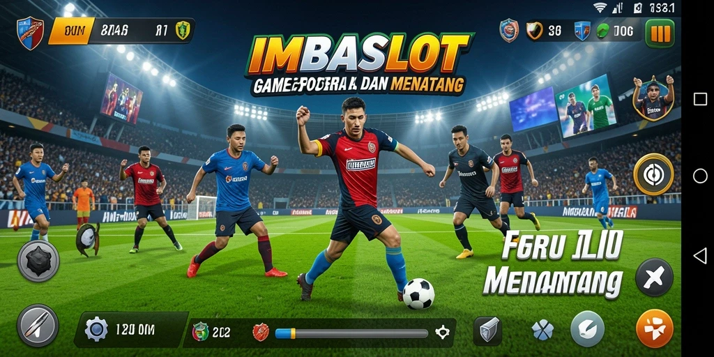 Screenshot gameplay IMBASLOT menampilkan aksi seru dalam pertandingan Football.