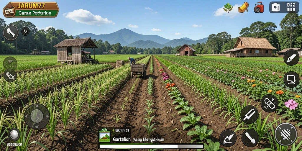 Gameplay menarik di JARUM77 dengan aktivitas bertani yang seru.