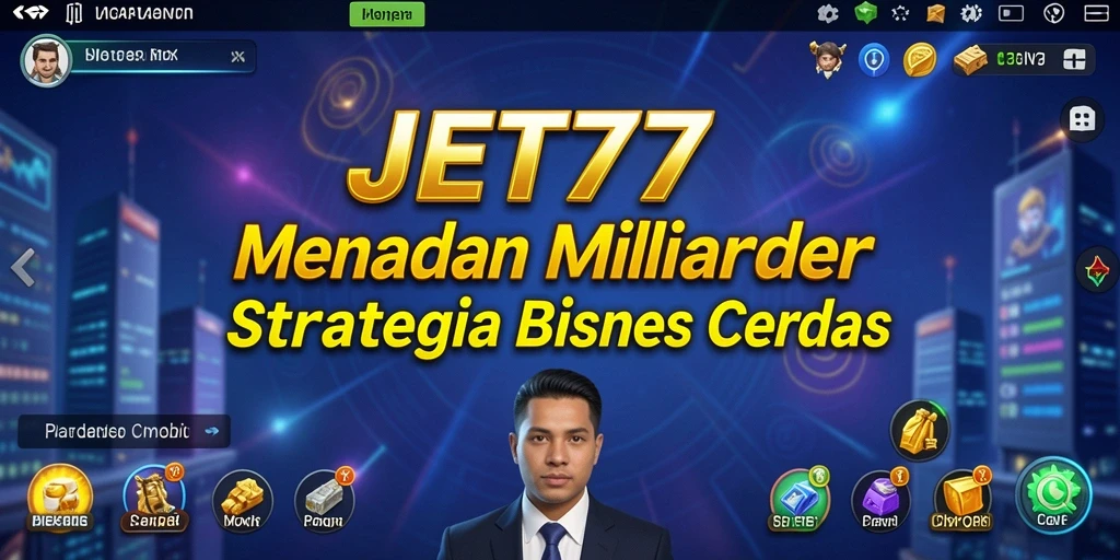 Screenshot JET77 menampilkan aksi intens dalam membangun bisnis Tycoon.