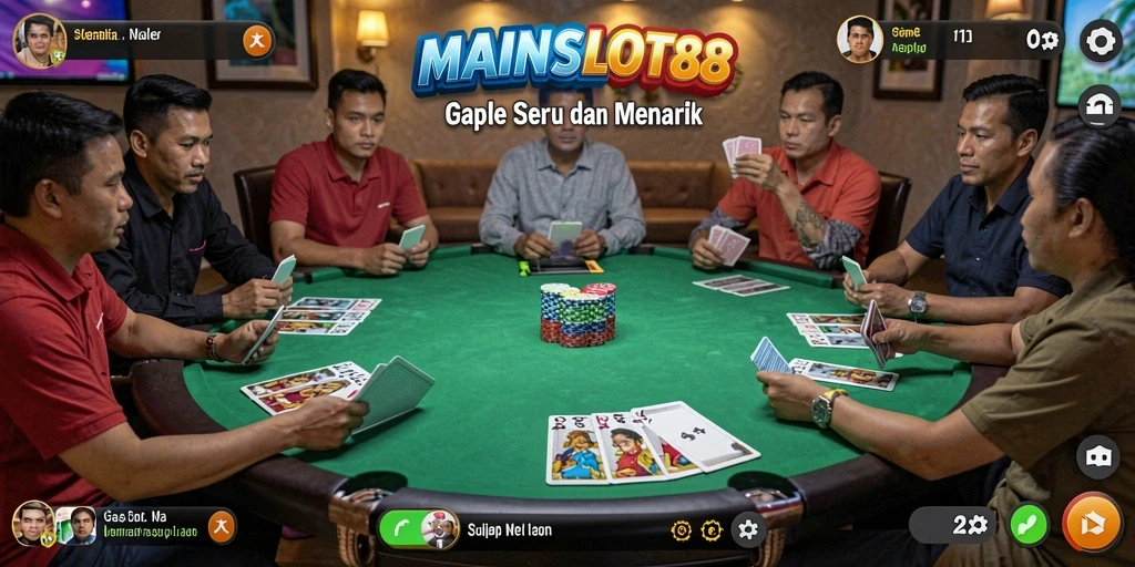Tampilan gameplay seru MAINSLOT88 dengan kartu Gaple.