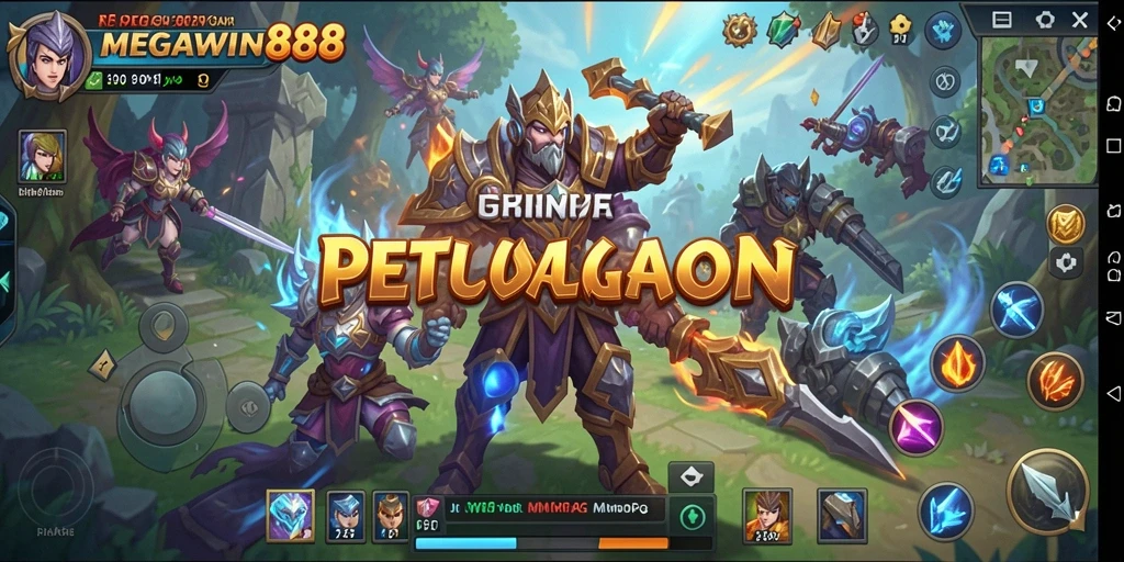Tampilan gameplay seru di dunia MMORPG MEGAWIN888 dengan grafis memukau.