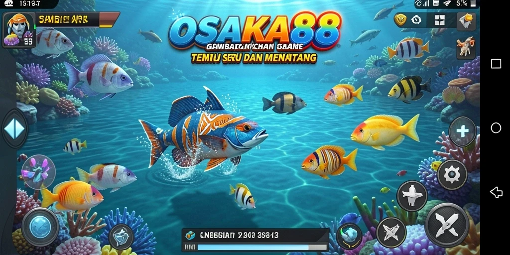 Screenshot OSAKA88 menampilkan aksi seru menembak ikan.