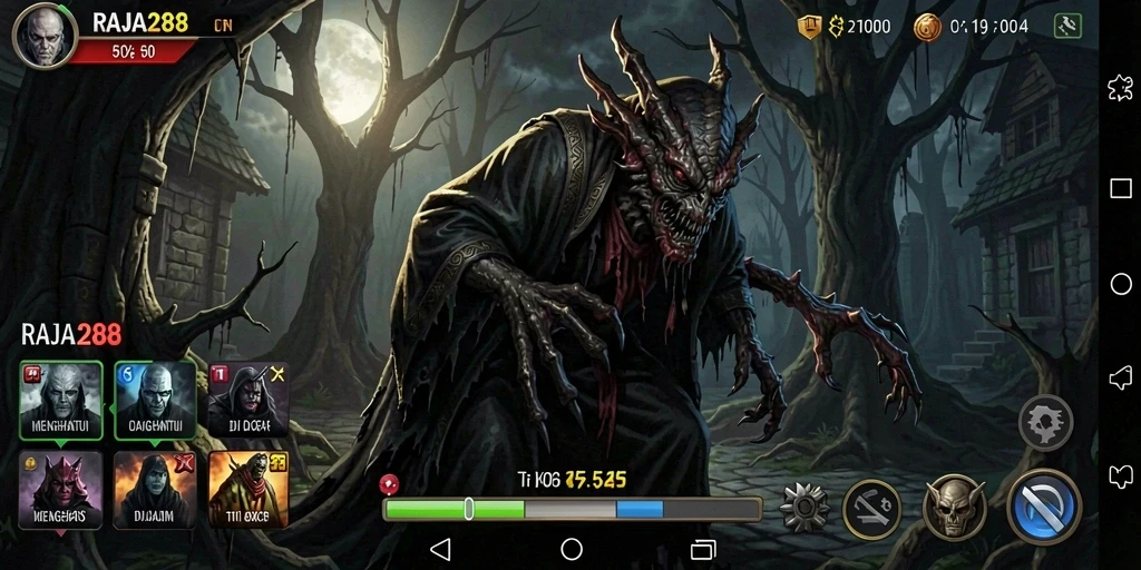 Tampilan menakutkan dari gameplay RAJA288 saat dijelajahi.