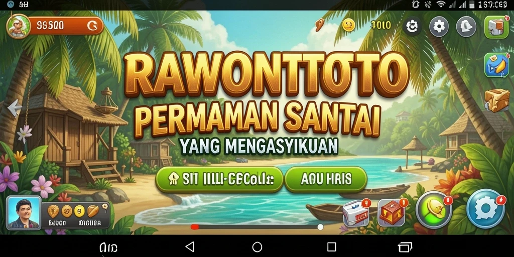 Screenshot utama RAWONTOTO menunjukkan gameplay yang seru dan penuh warna.